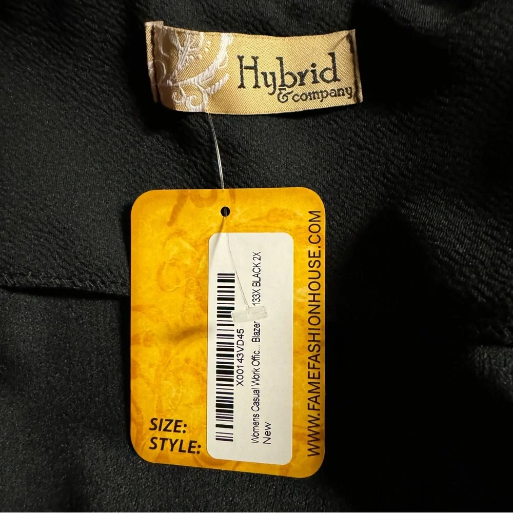 Women’s Hybrid & Company casual open front black‎ blazer size 2X. NWT - Picture 4 of 5